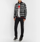 Versace - Stripe-Trimmed Logo-Jacquard Wool Zip-Up Cardigan - Black