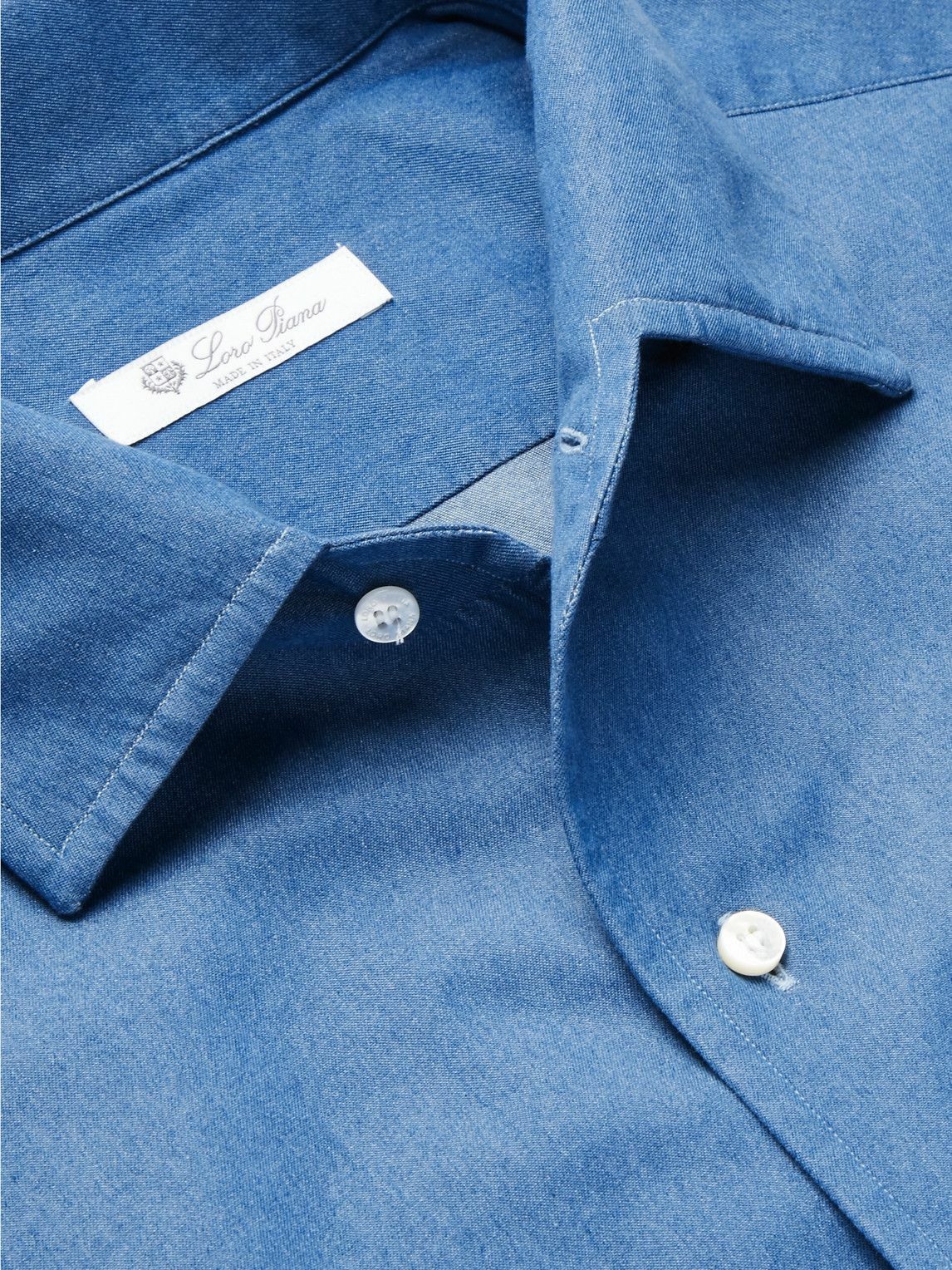 Loro Piana - André Cotton-Chambray Shirt - Blue
