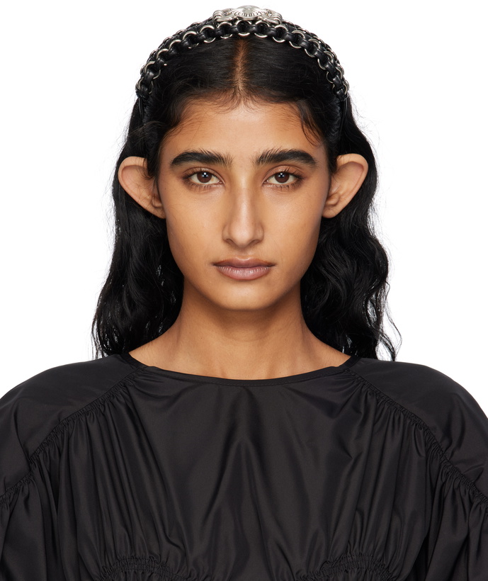 Photo: Toga Pulla Black Leather Braid Headband