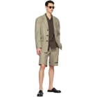 Andersson Bell Green and Beige Checked Shorts