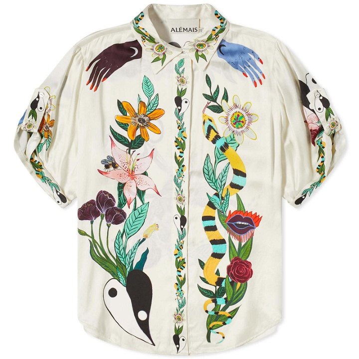 Photo: ALÉMAIS Women's Meagan Oversized Silk Shirt in Cream