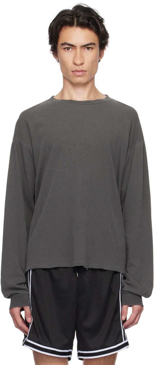 John Elliott Black Folsom Long Sleeve T-Shirt John Elliott