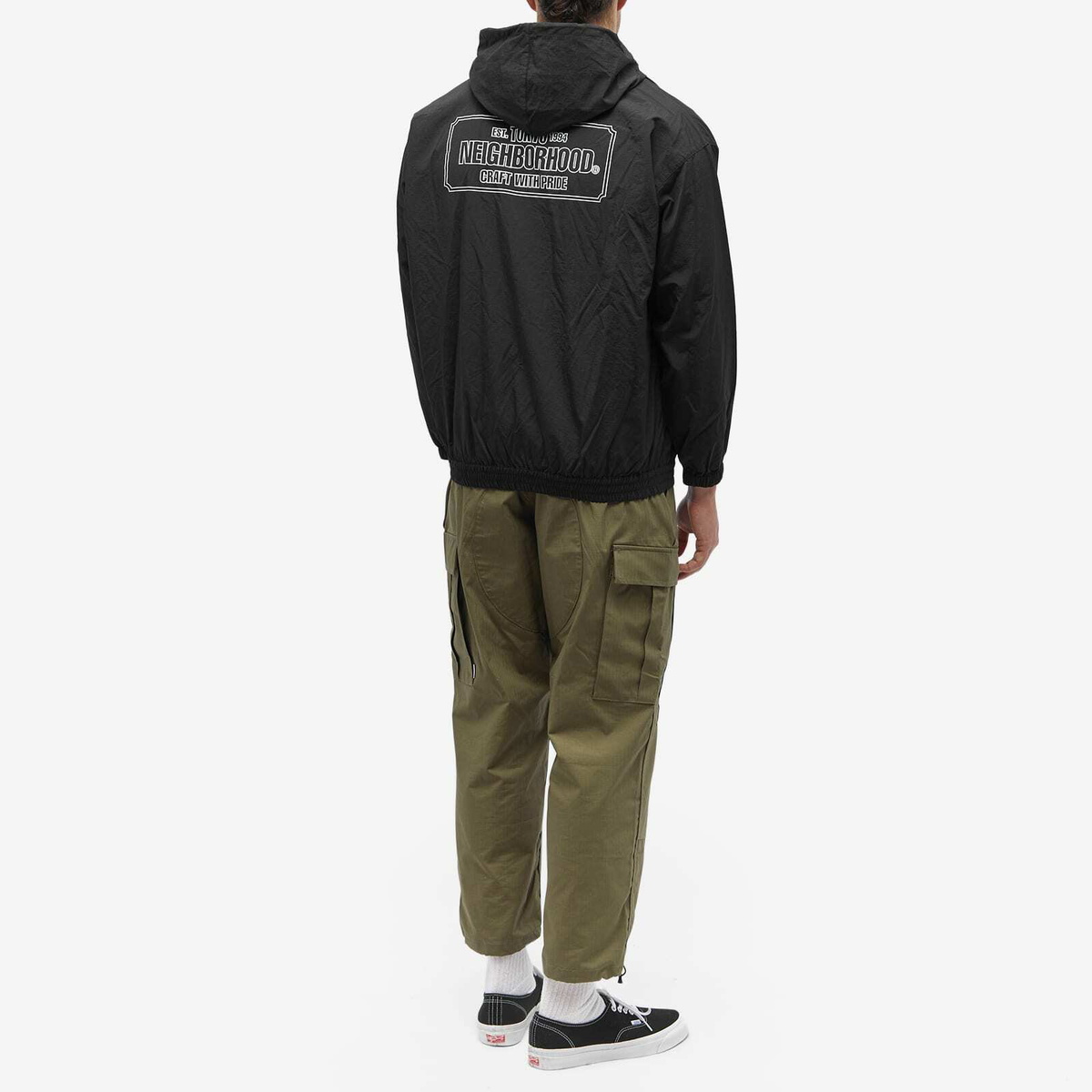 Neighborhood Men's Hooded Zip Up Jacket in Black Neighborhood