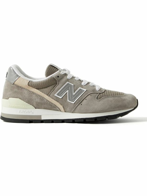 Photo: New Balance - 996 Suede and Mesh Sneakers - Gray