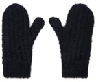 Jil Sander Black Mohair & Alpaca Mittens