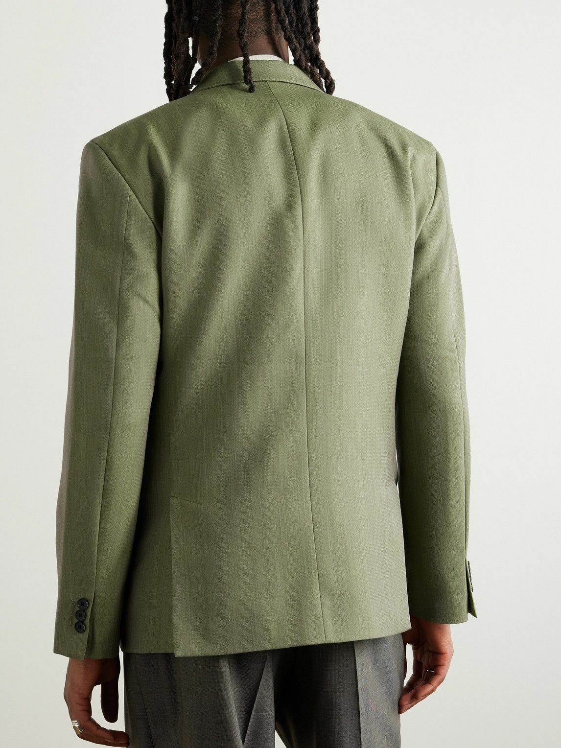 SECOND / LAYER - Pico Double-Breasted Wool Blazer - Green Second/Layer