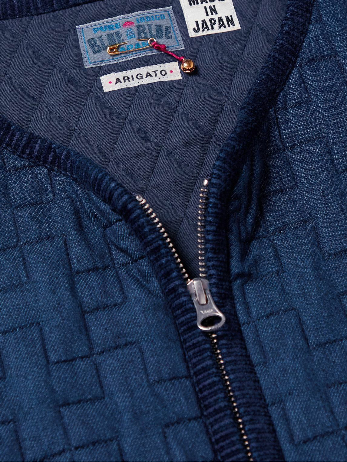 INDIGO JERSEY QUILTED SHIRT JACKET