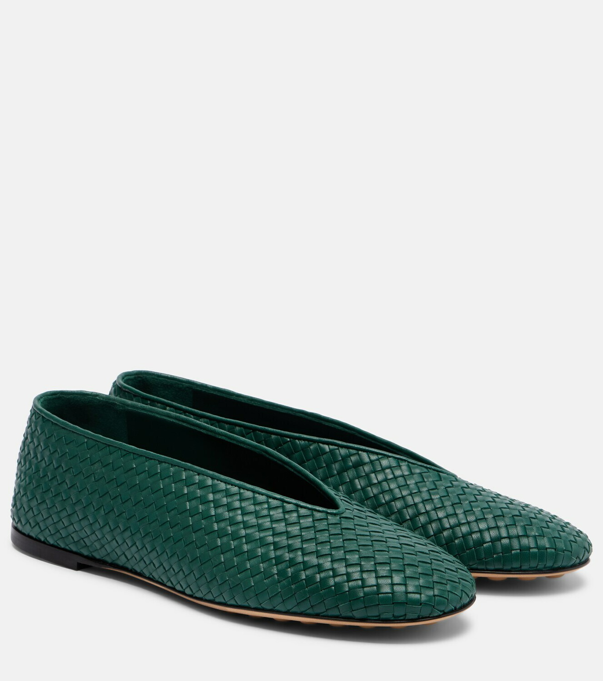 Bottega Veneta Rosa Intrecciato leather ballet flats