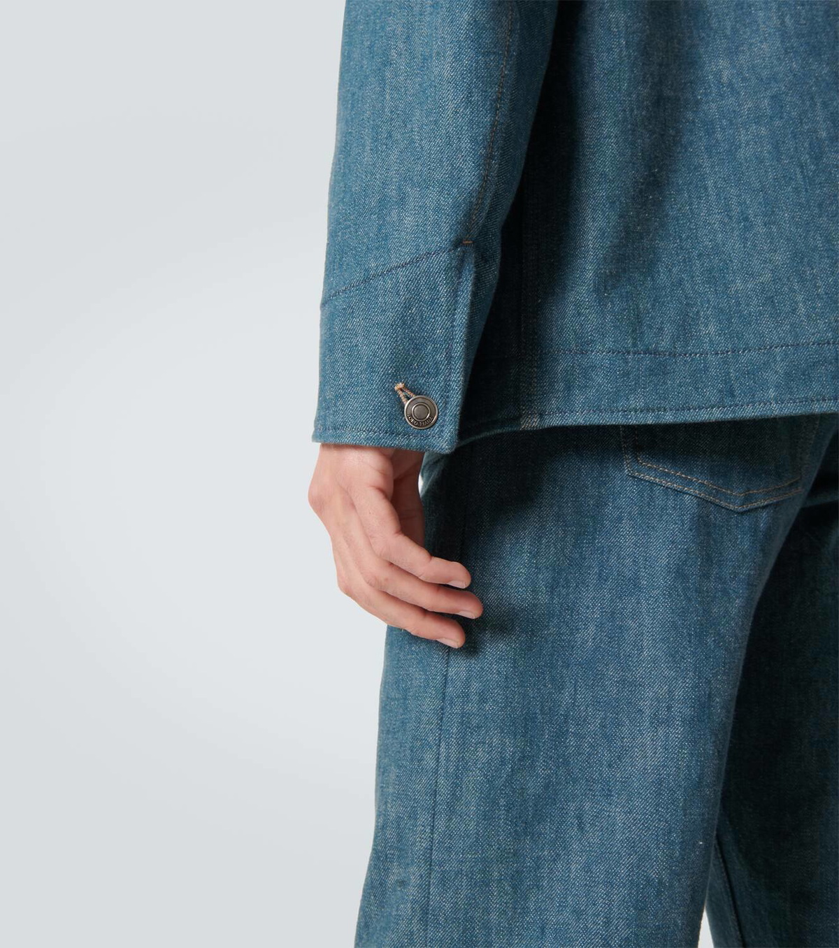 Loro Piana Conley corduroy-trimmed denim jacket