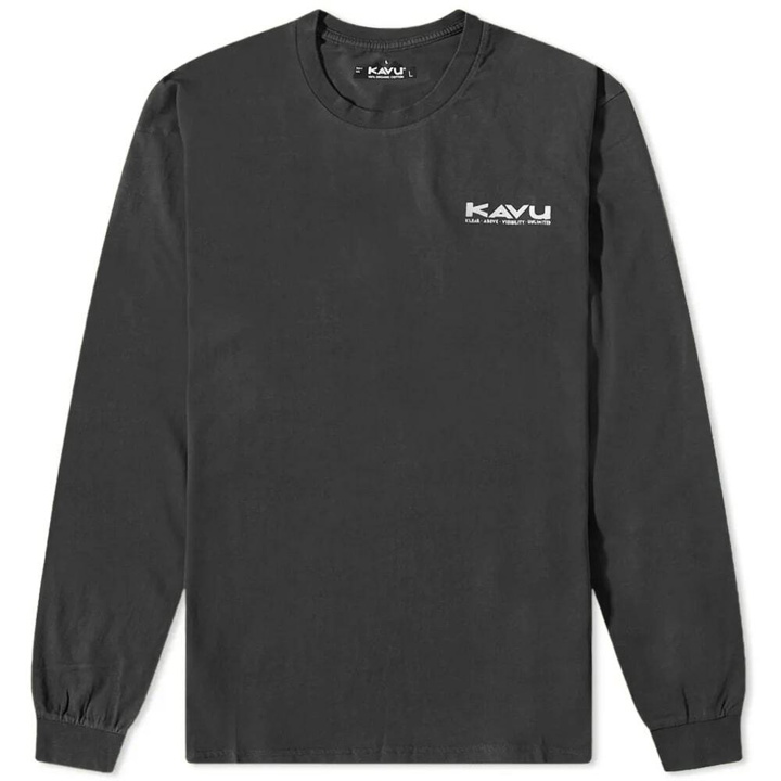 Photo: KAVU Men's Long Sleeve Etch Art T-Shirt in Black Licorice