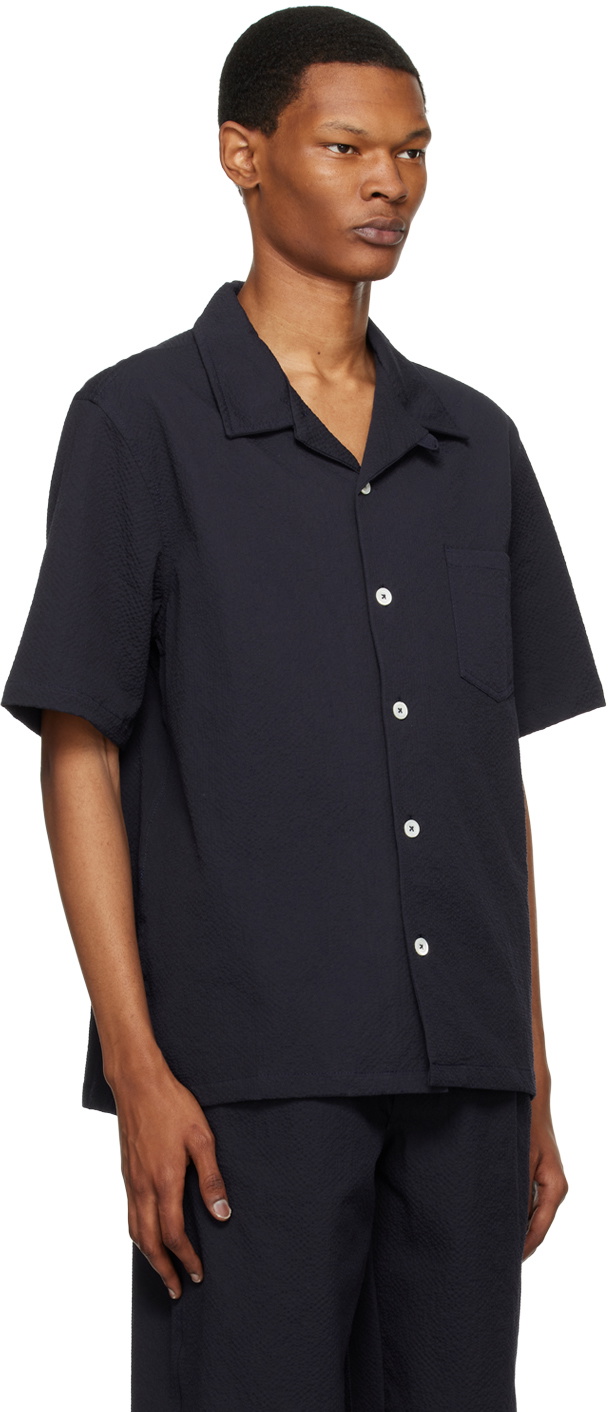 Tシャツ・カットソー HOWLIN Navy blue stretch cotton Cocktail shirt Howlin' Navy Cocktail Shirt Howlin' by Morrison