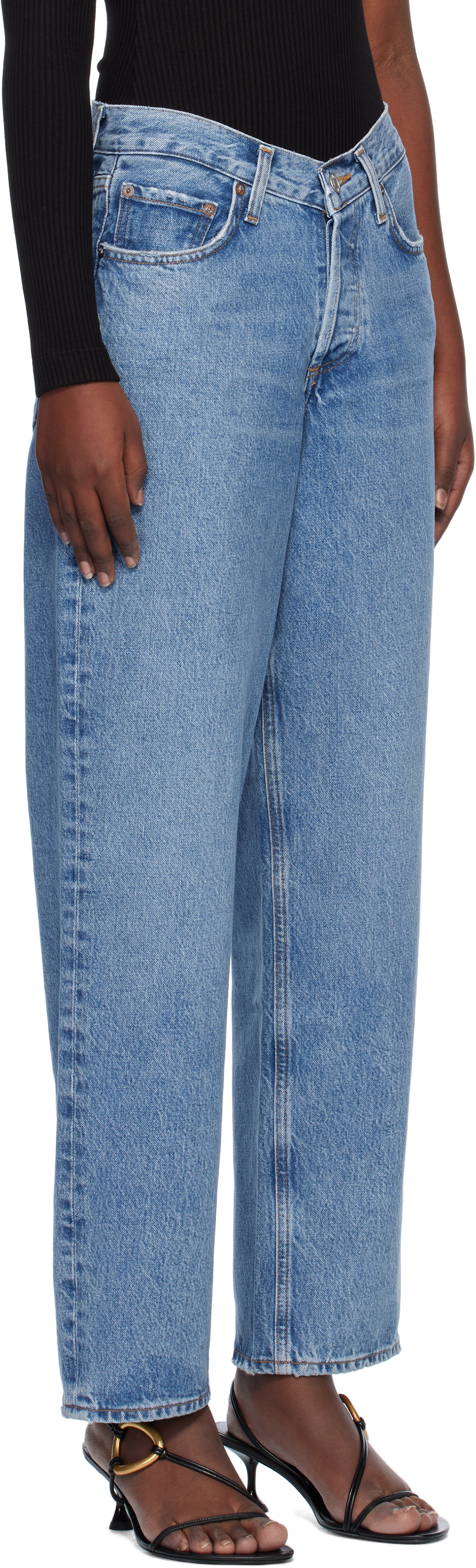 AGOLDE Blue V-Waist Baggy Jeans