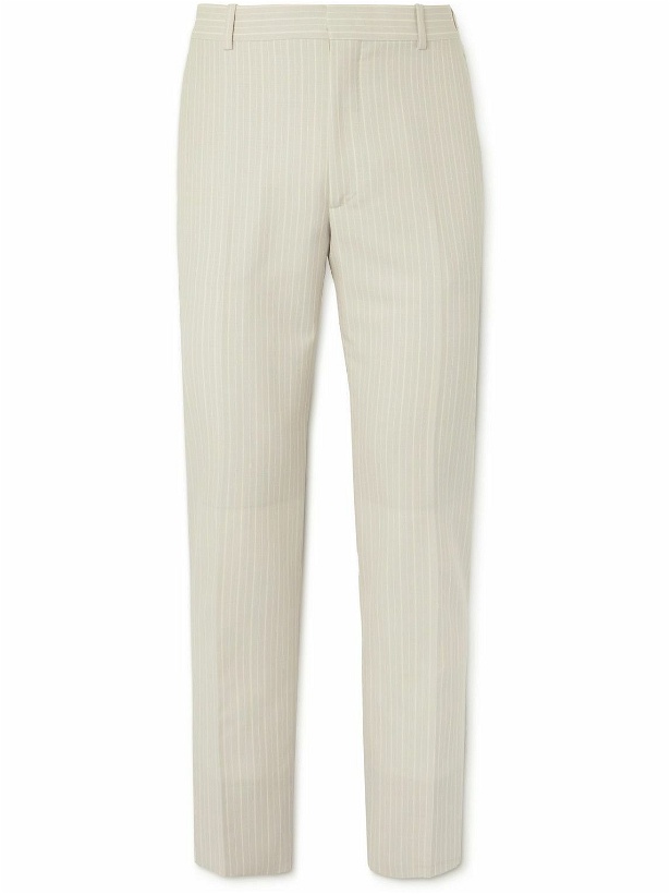 Photo: Alexander McQueen - Tapered Pinstriped Wool and Mohair-Blend Trousers - Gray