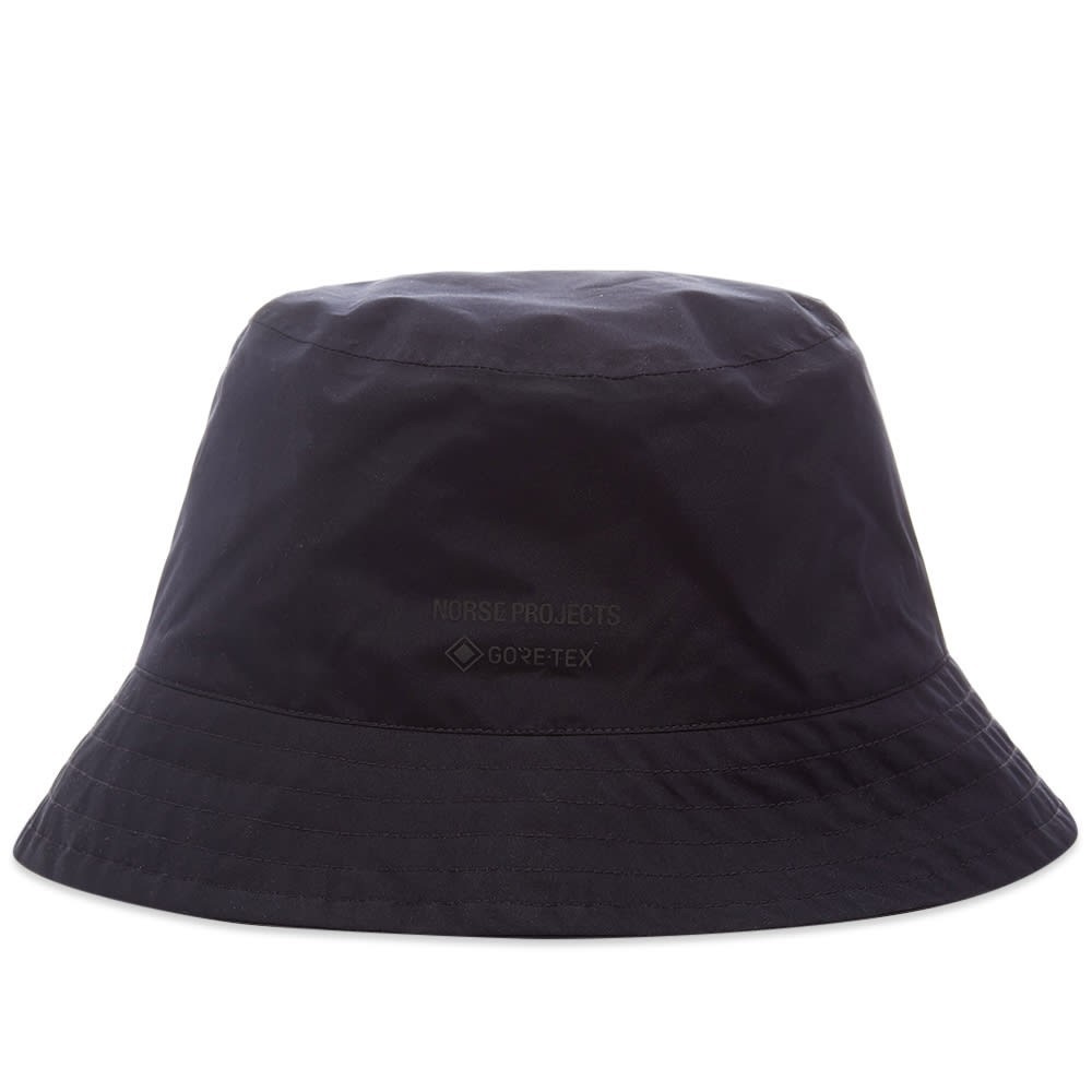 NORSE PROJECTS: Black Chin Strap Bucket Hat