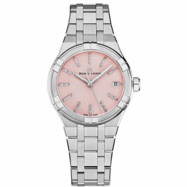 Photo: Maurice Lacroix Aikon Quartz Pink Dial Watch AI1106-SS002-550-1