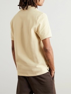 AMI PARIS - Logo-Embroidered Cotton-Piqué Polo Shirt - Neutrals