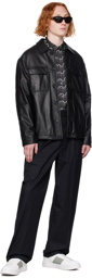 Emporio Armani Black Quilted Leather Jacket