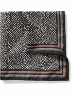 Paul Smith - Striped Polka-Dot Printed Cotton Pocket Square