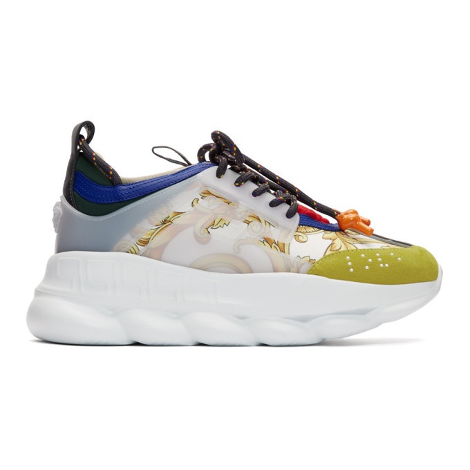 Photo: Versace White Barocco Chain Reaction Sneakers