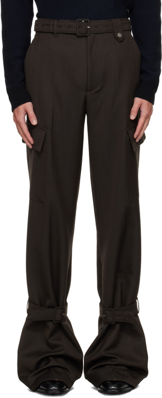 Photo: EGONlab Brown Belted Cargo Pants