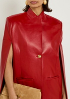 Khaite Dolso Open-sleeve Leather Jacket Red