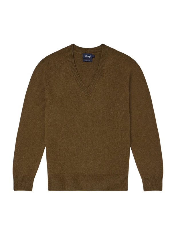 Photo: Drake's - Wool and Alpaca-Blend Sweater - Green