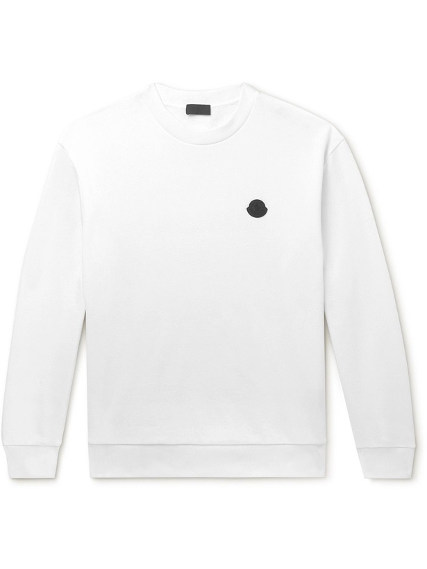 Photo: Moncler - Logo-Appliquéd Cotton-Jersey Sweatshirt - White