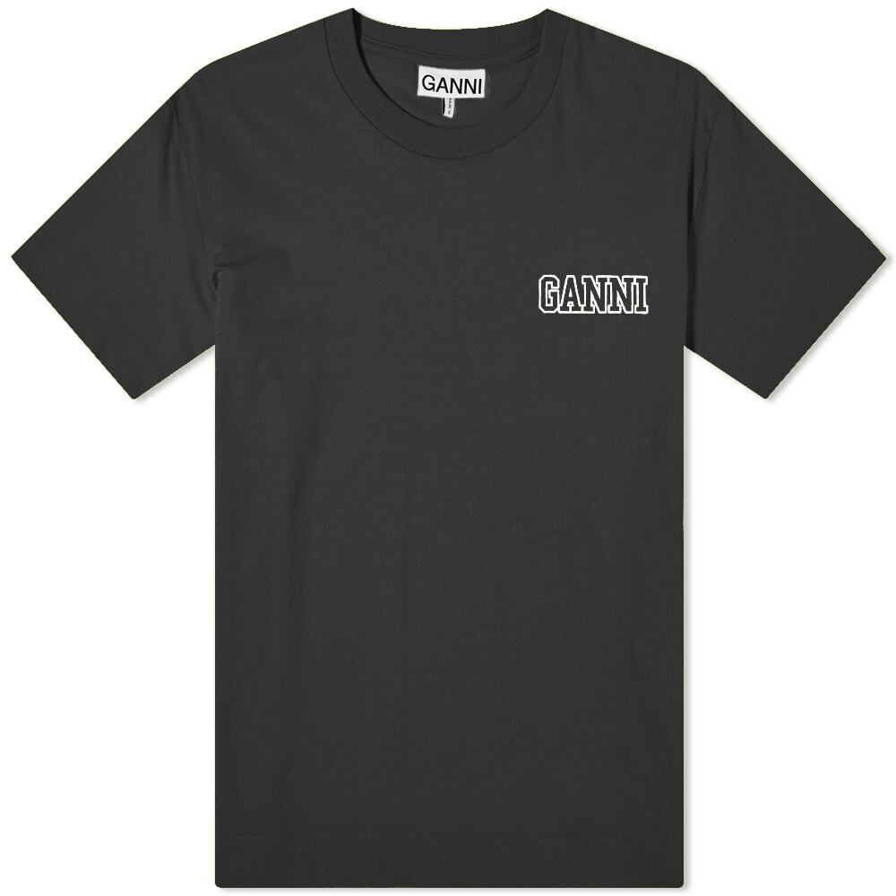 GANNI Women's Software Logo Loose Fit T-Shirt in Black GANNI