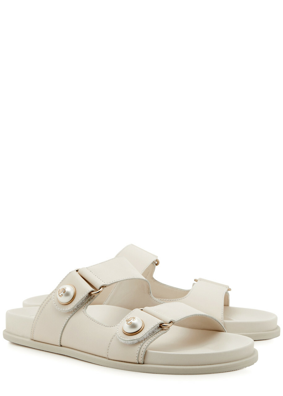 Jimmy Choo Fayence Embellished Leather Sandals White Jimmy Choo Jimmy Choo Fayence Embellished Leather Sandals White Jimmy Choo