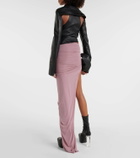 Rick Owens Asymmetric high-rise cupro-blend maxi skirt