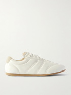 LEMAIRE - Suede-Trimmed Leather Sneakers - White