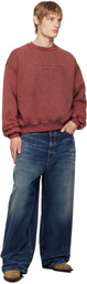 Alexander Wang Red Embossed Logo Sweatshirt