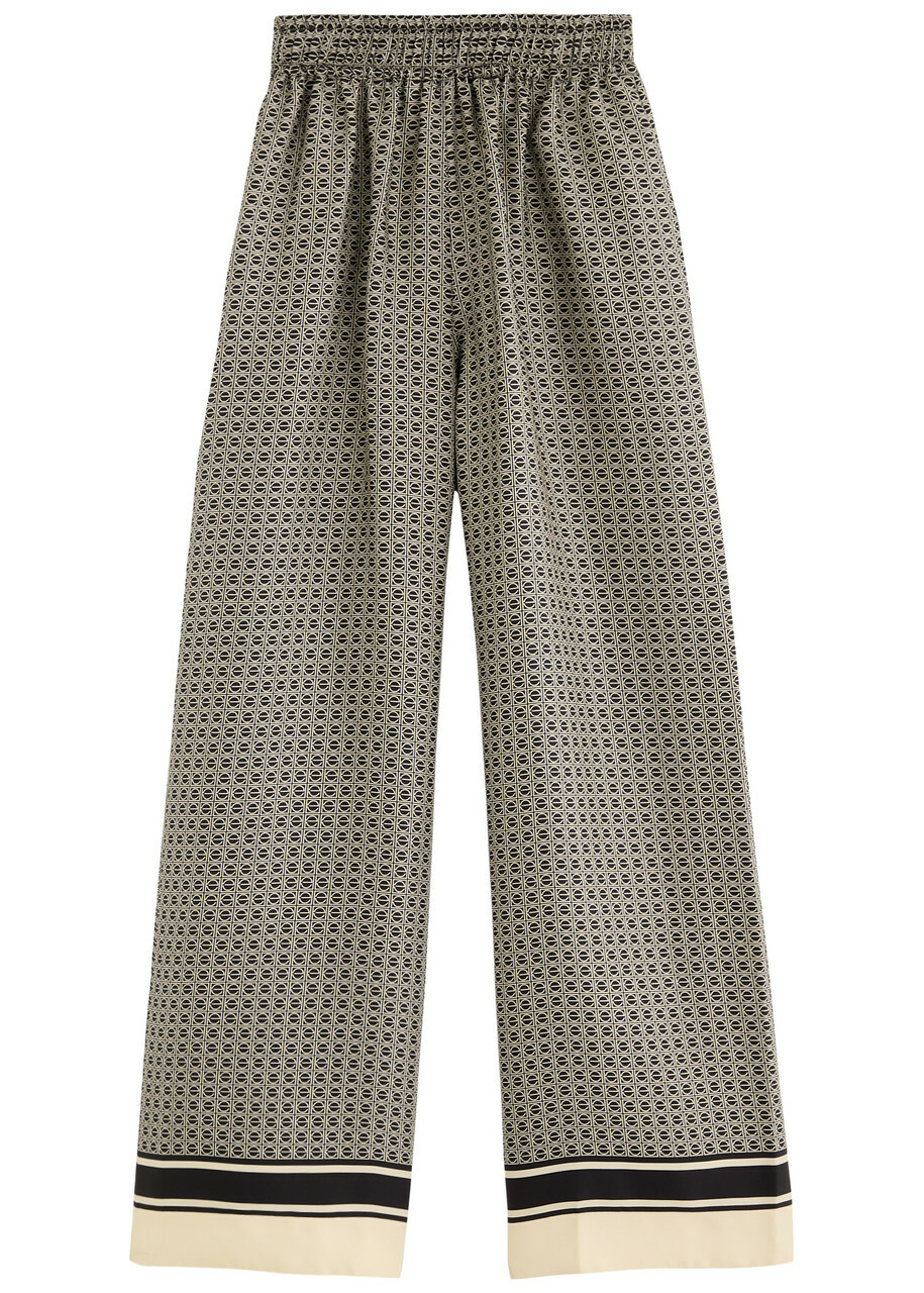 Esse Studios Signat Monogram Silk Trousers Black