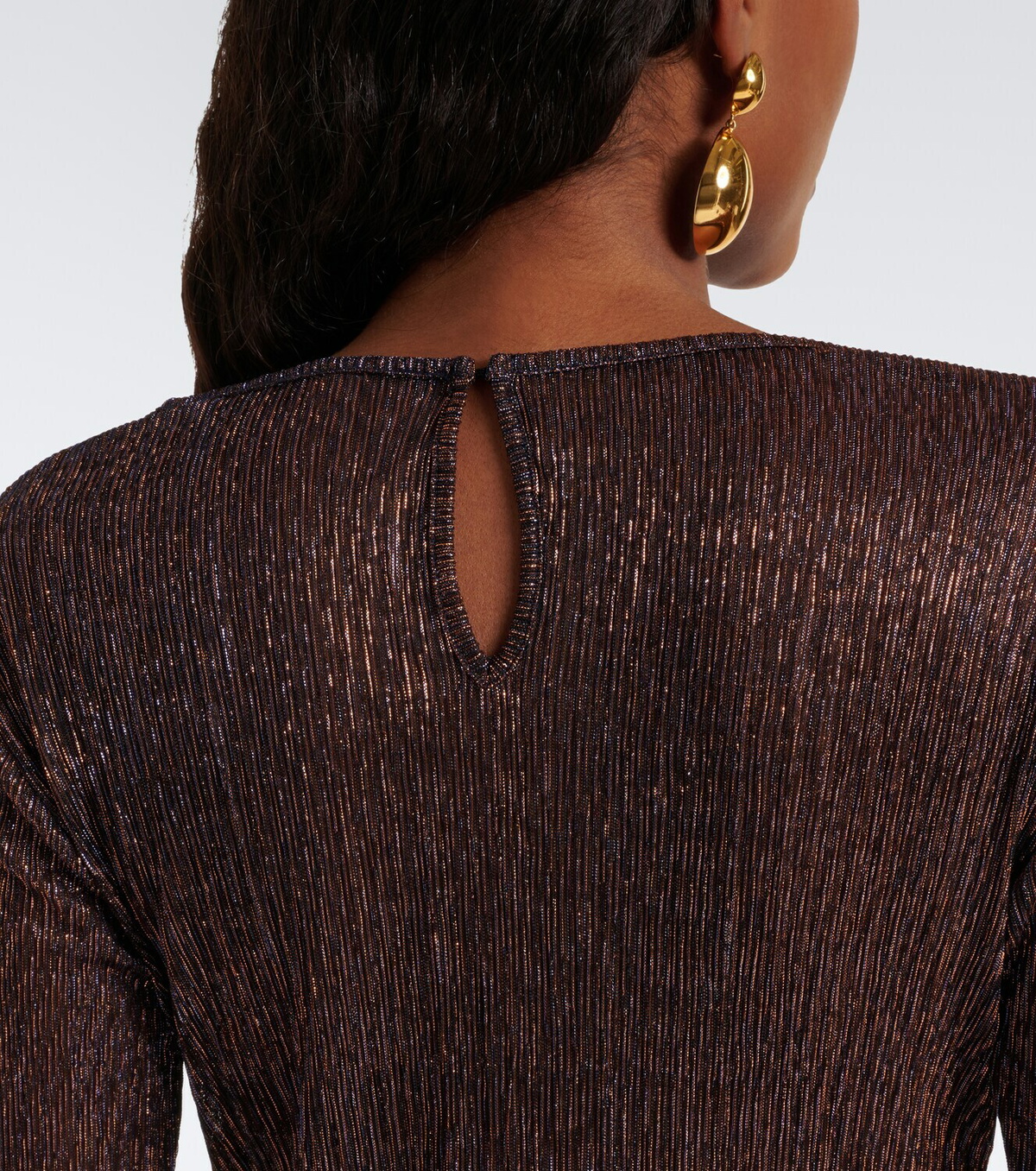 Cala de la Cruz Loreta knitted lamé top