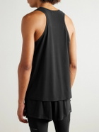 Satisfy - Embellished Logo-Appliquéd Space-O™ Mesh Tank Top - Black