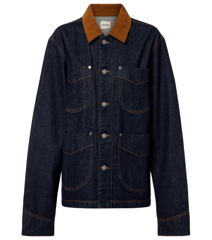 Photo: Khaite Wyatt corduroy-trimmed denim jacket