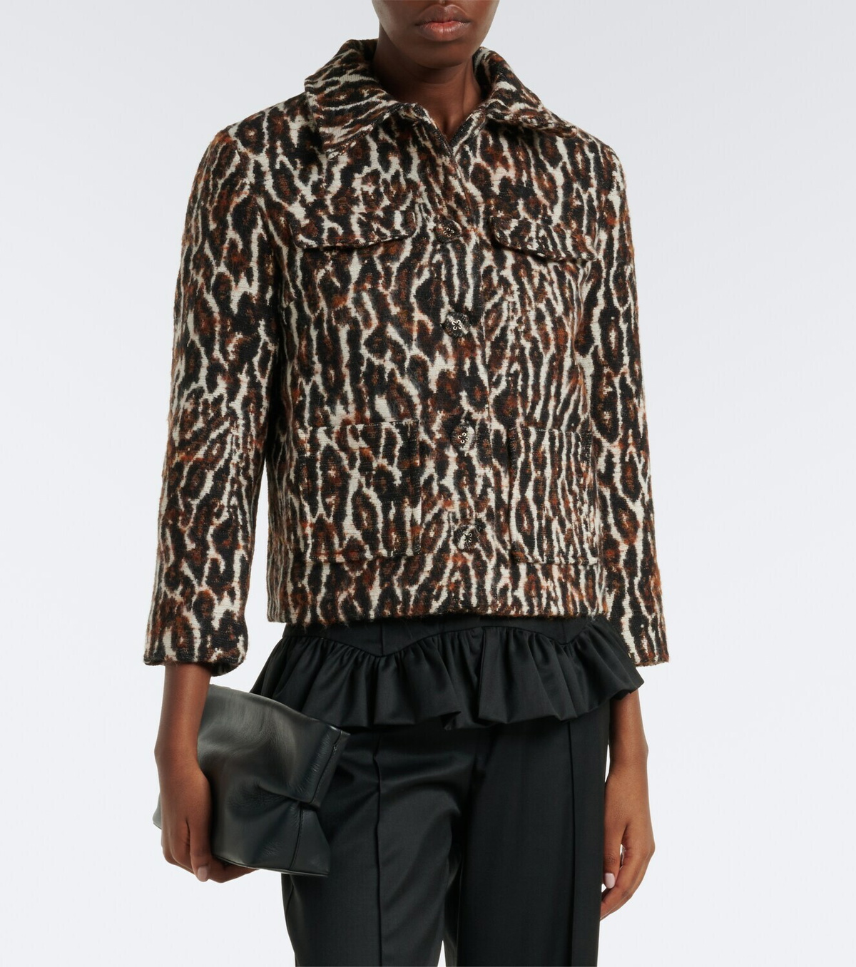 Ganni Leopard-print jacquard jacket