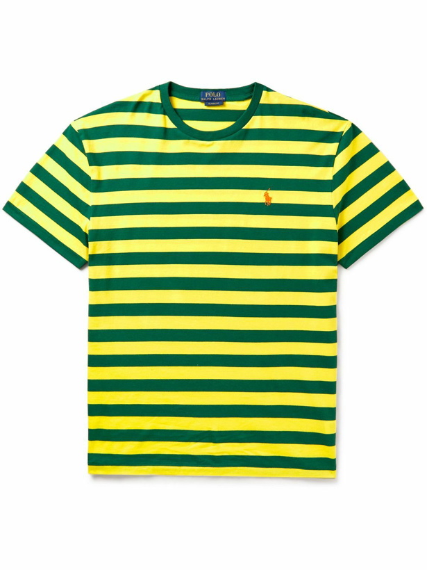 Photo: Polo Ralph Lauren - Striped Cotton-Jersey T-Shirt - Yellow