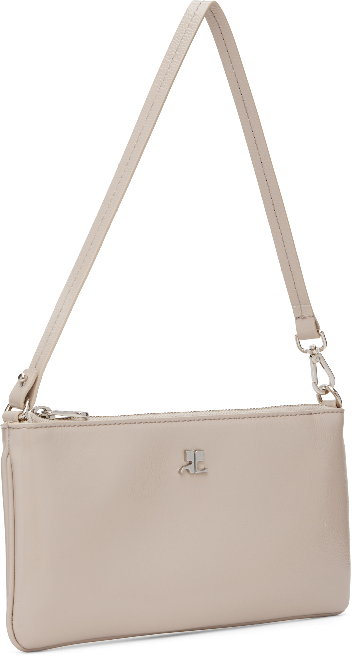 Courrèges Beige Zipped Naplack Pouch