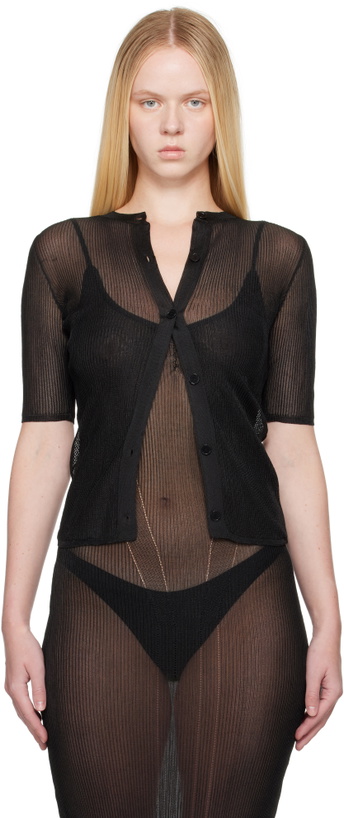 Photo: ALAINPAUL Black Knit Technical Cardigan