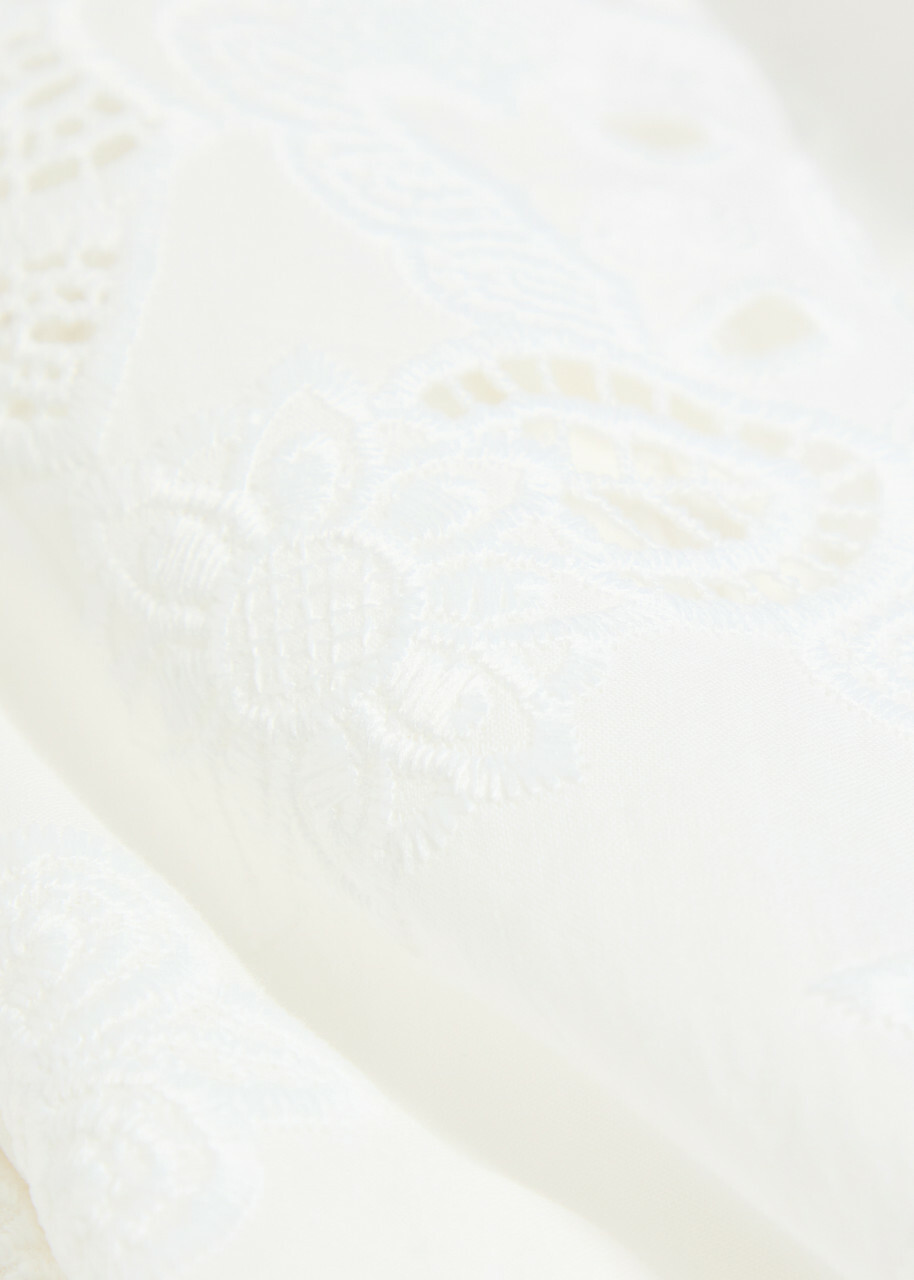 Borgo DE Nor Akari Lace and Embroidered Shirt White