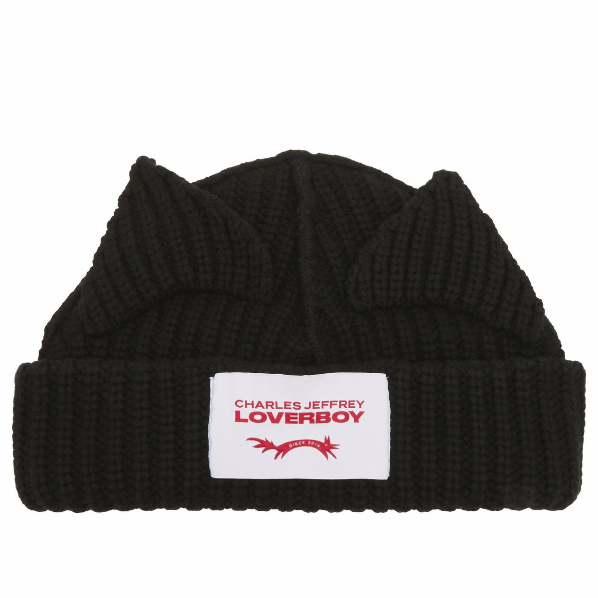 Charles Jeffrey LOVERBOY Black Chunky Punk Ears Beanie Charles