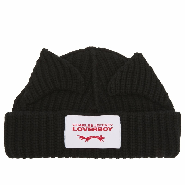 Photo: Charles Jeffrey Loverboy Women's Chunky Ears Beanie in Black 