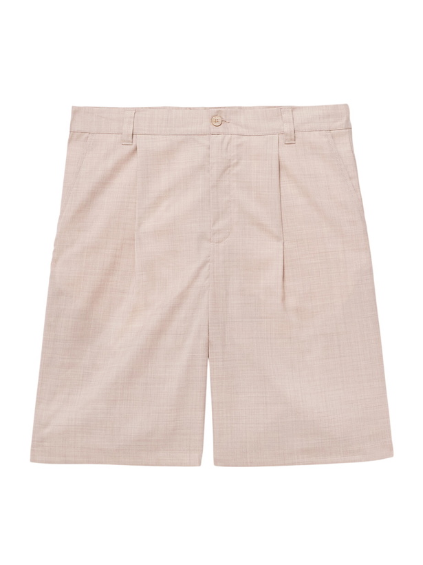 Photo: Frescobol Carioca - Serano Pleated Wool Shorts - Neutrals
