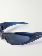 Balenciaga - D-Frame Logo-Print Acetate Sunglasses