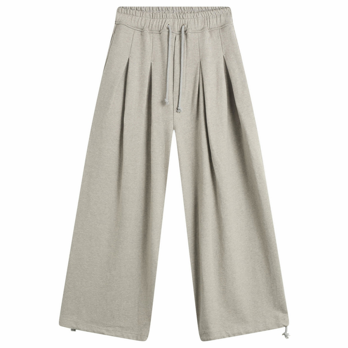 Anglan Men's Double Valley Tuck Sweat Pants in Melange Grey