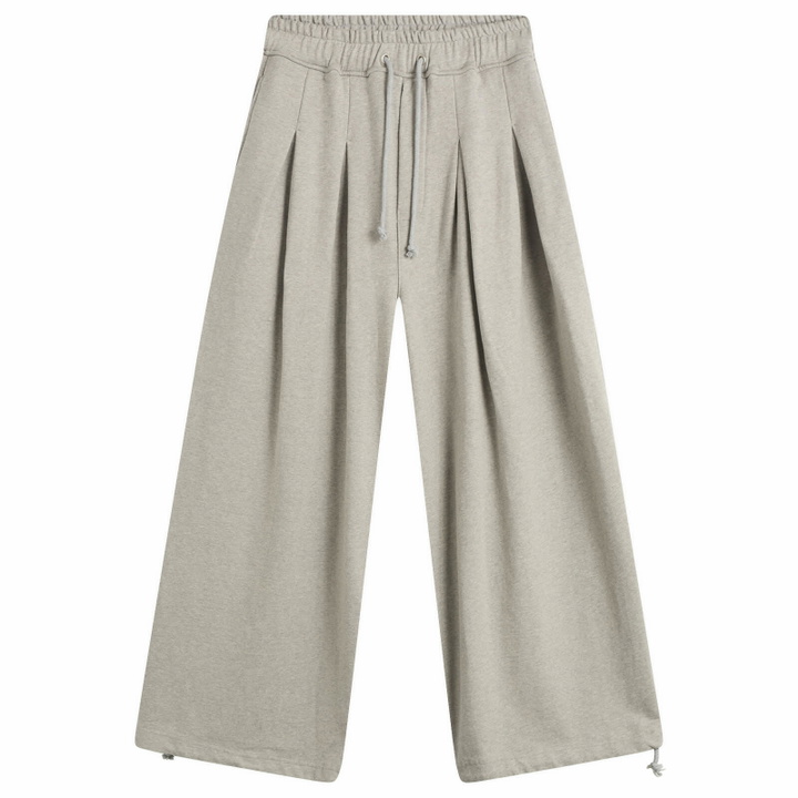 Photo: Anglan Men's Double Valley Tuck Sweat Pants in Melange Grey
