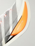 ADIDAS RUNNING - Adizero Prime X3 Striped Rubber-Trimmed STRUNG Running Sneakers - White