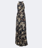 Simkhai Cerin gathered floral halterneck maxi dress