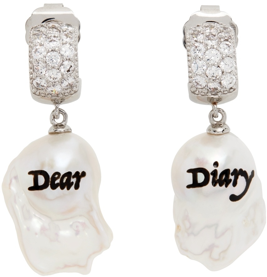 Photo: Jiwinaia Silver & White Baroque Pearl Dear Diary Earrings